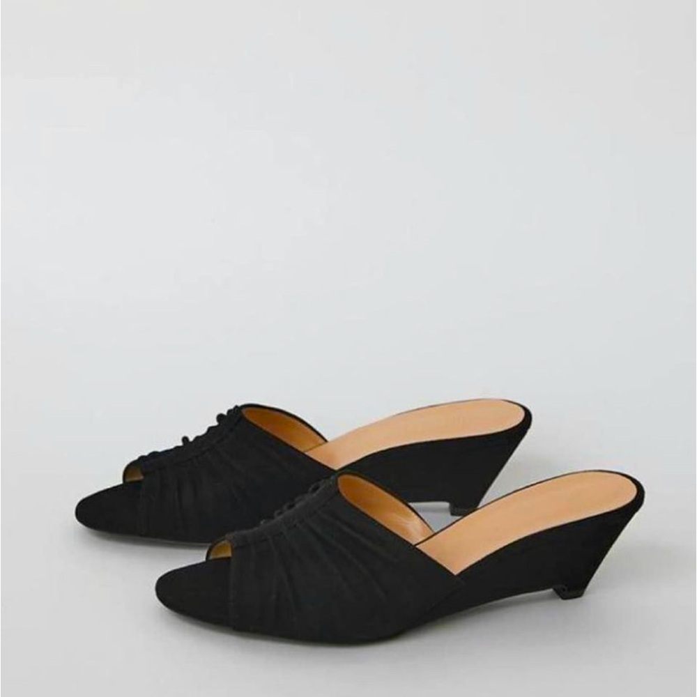 Elegant and classic No. 6 Suede Black Kitten Heel